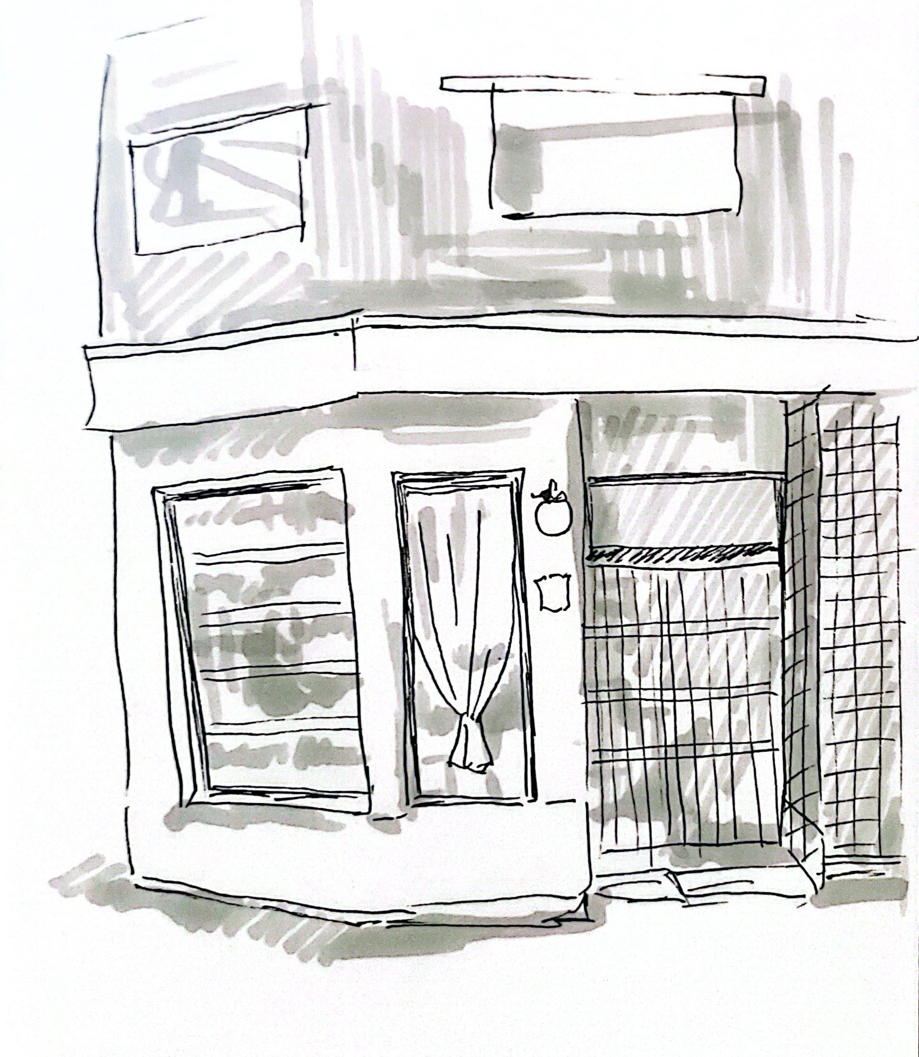 ショップの外観スケッチ