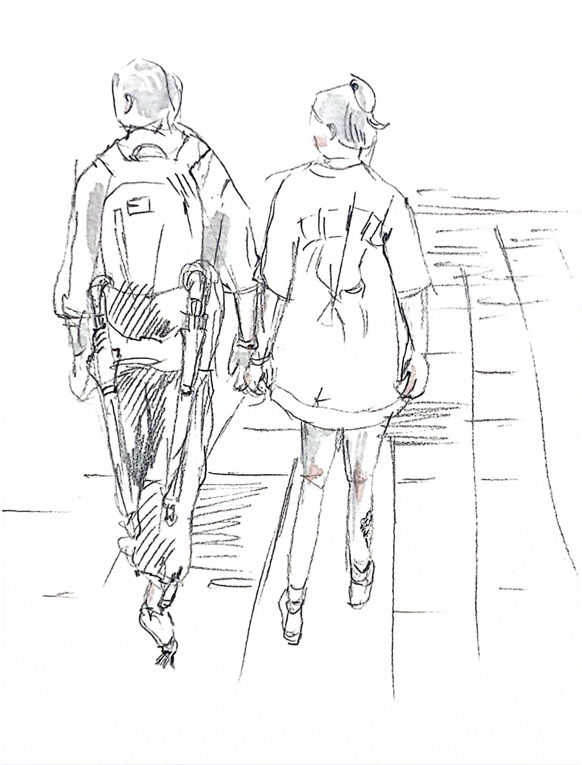 街歩きしてる2人